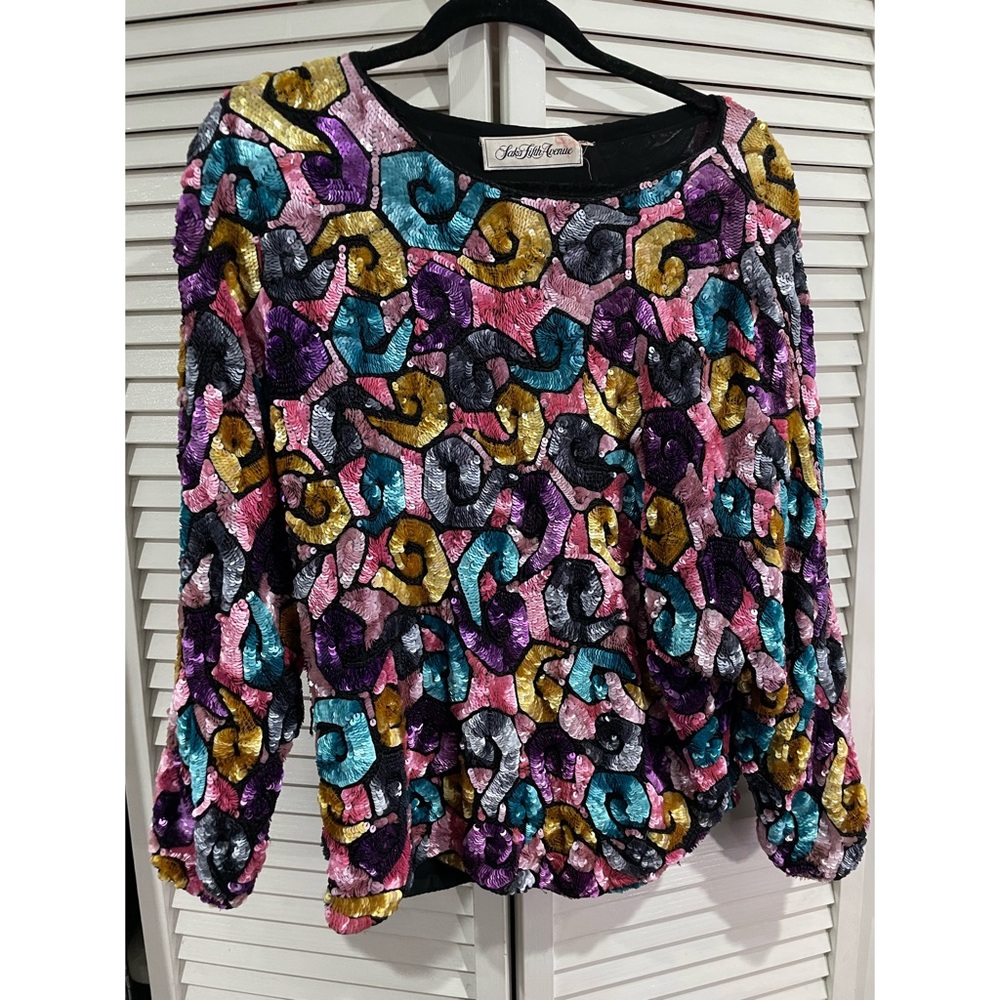 Saks Fifth Avenue Sequin Swirl Blouse